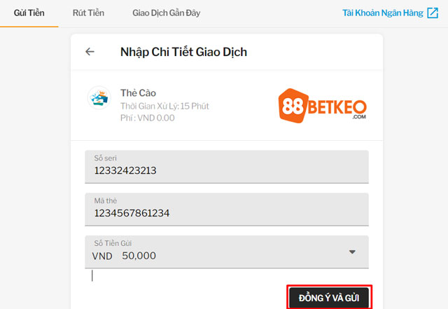 Nạp tiền nhanh chóng và thuận tiện thông qua thẻ cào