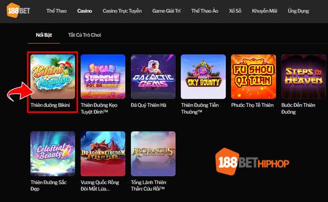 Cách đặt cược Bikini Paradise Các bước thiết lập mức cược và chọn dòng thắng trong game Thiên Đường Bikini